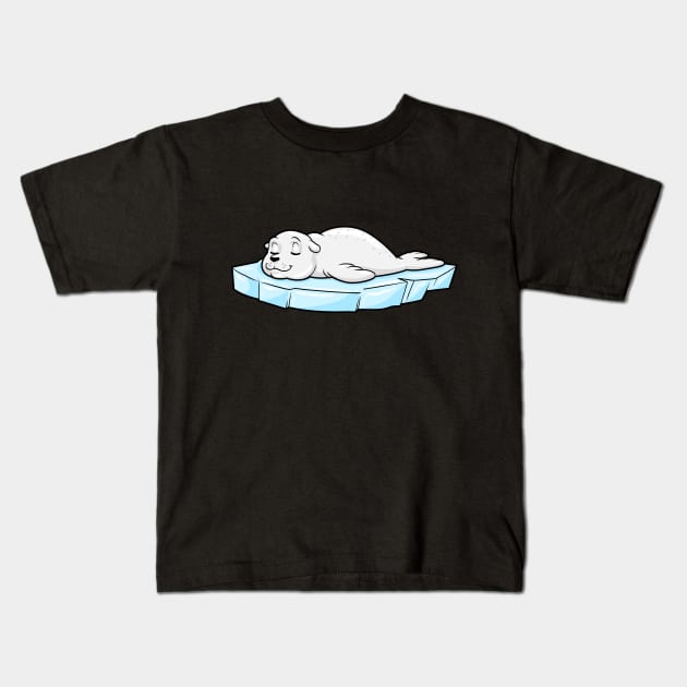 Seal on Ice Floe Kids T-Shirt by Markus Schnabel